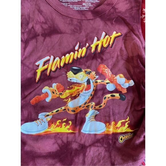 Cheetos Flamin hot cropped side rauched tank top size med - Picture 2 of 4